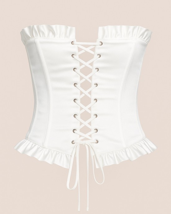 Κορσέ Λευκό κλειστό Κορσέ Λευκό κλειστό